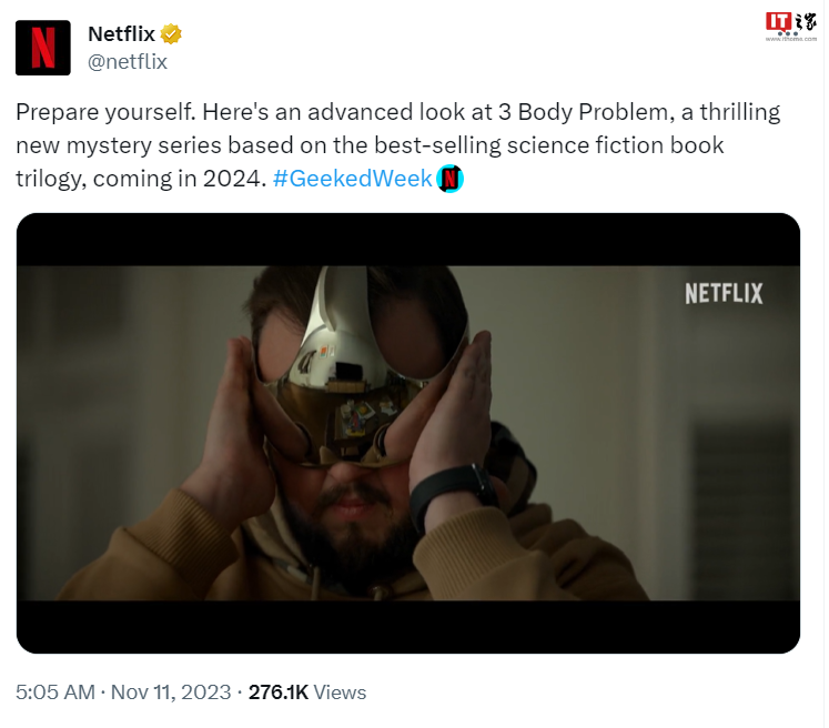 現金網：Netflix 版《三躰》劇集片段公佈，明年 3 月 21 日上線